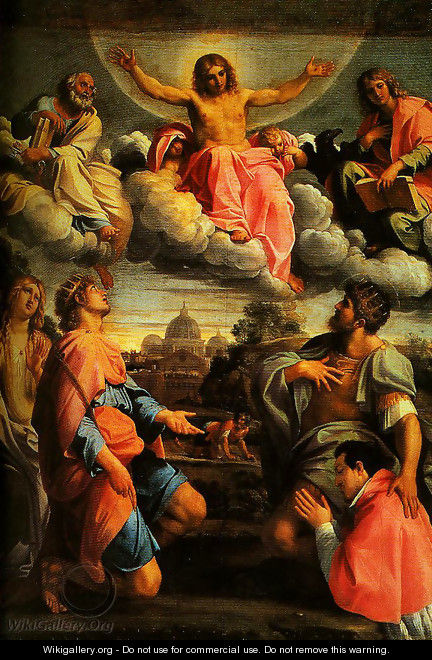 Christ in Glory and SS Peter John the Ecangelist Mary Magdalen and Ermengild Martyr with Odardo Farnese - Annibale Carracci
