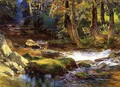 River Landscape with Deer - F. A. Bridgeman
