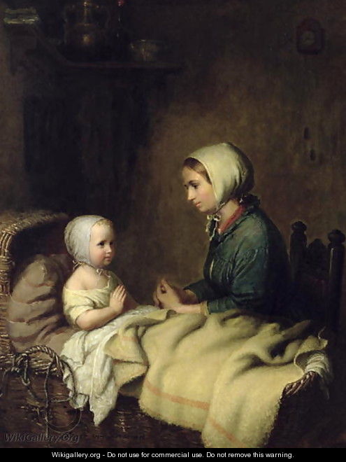 Little Girl Saying Her Prayers in Bed - Johann Georg Meyer von Bremen