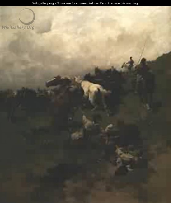 Capture Of A Horse With A Lariat 2 - Josef von Brandt