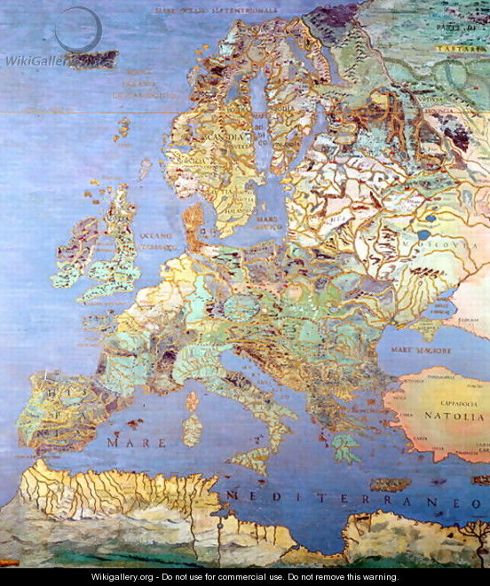 Map of Sixteenth Century Europe from the 