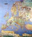 Map of Sixteenth Century Europe from the 'Sala del Mappamondo - Jan The Elder Brueghel