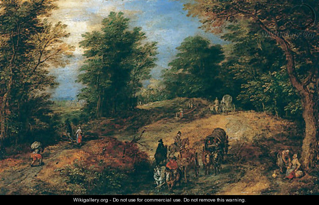 Landscape with Travelers on a Woodland Path ca 1607 - Jan The Elder Brueghel