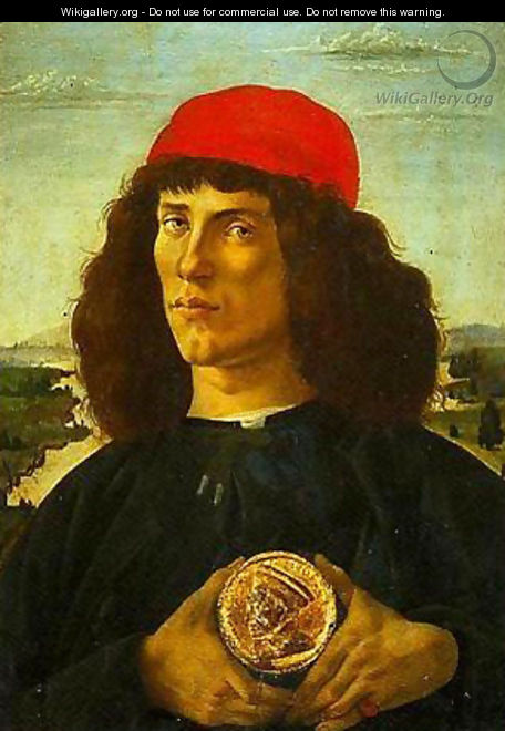 Portrait of a Young Man with a Medallion - Sandro Botticelli (Alessandro Filipepi)