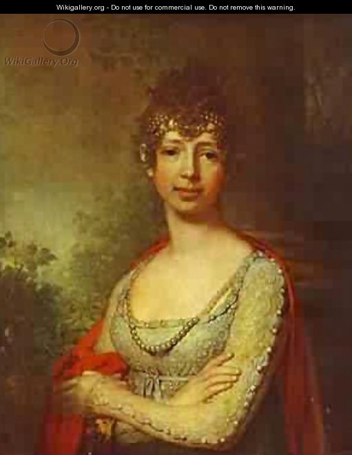 Portrait Of Grand Duchess Maria Pavlovna 1800s - Vladimir Lukich Borovikovsky