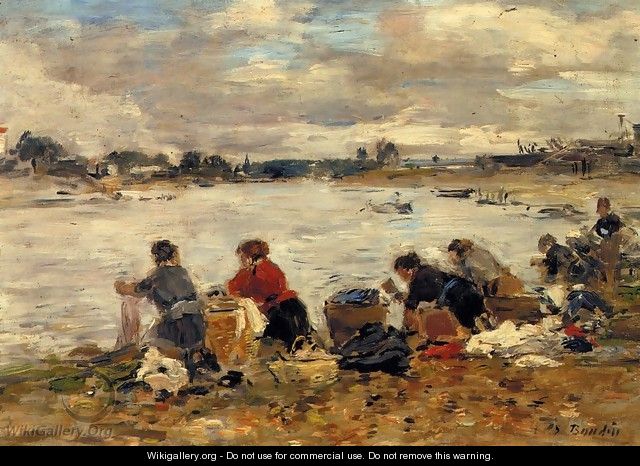 Laundresses on the Banks of the Touques2 1894-1897 - Eugène Boudin