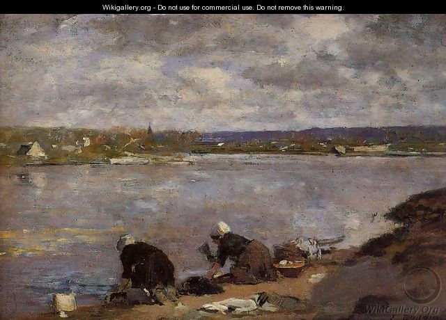 Laundresses on the Banks of the Touques2 1880-1885 - Eugène Boudin