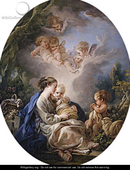 Virgin and Child with the Young Saint John the Baptist and Angels 1765 - François Boucher