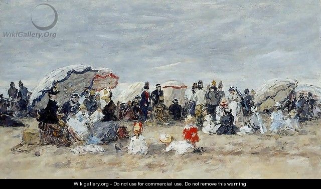 Trouville Beach Scene1 1888-1895 - Eugène Boudin