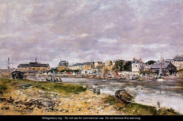 The Port of Trouville the Market Place and the Ferry 1884 - Eugène Boudin