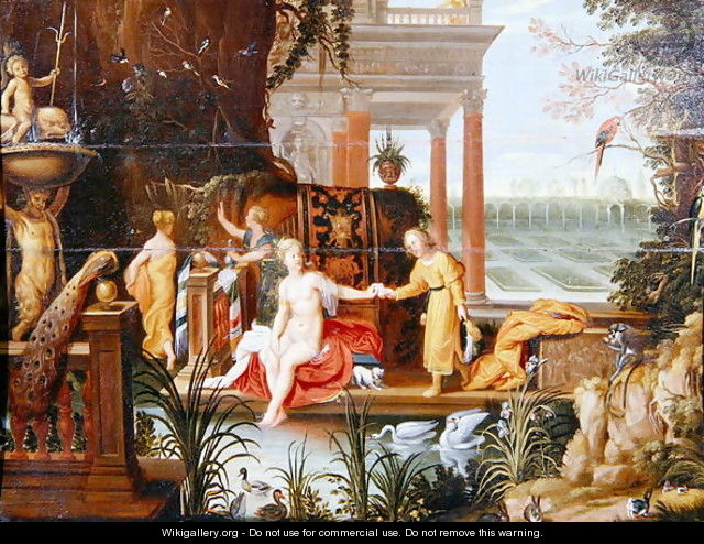 Bathsheba at the pool with her attendants - Hendrik van Balen, I