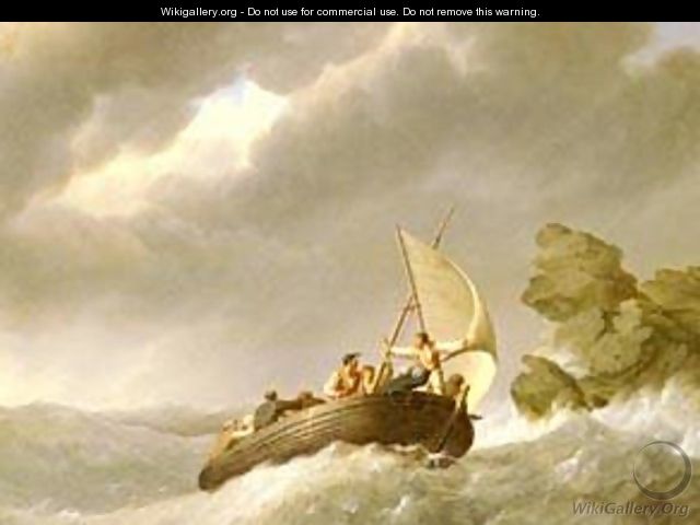 Sailing The Stormy Seas - Johannes Hermann Barend Koekkoek