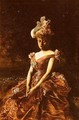 Portrait Of A Lady In A Pink Dress - Istvan Pekary