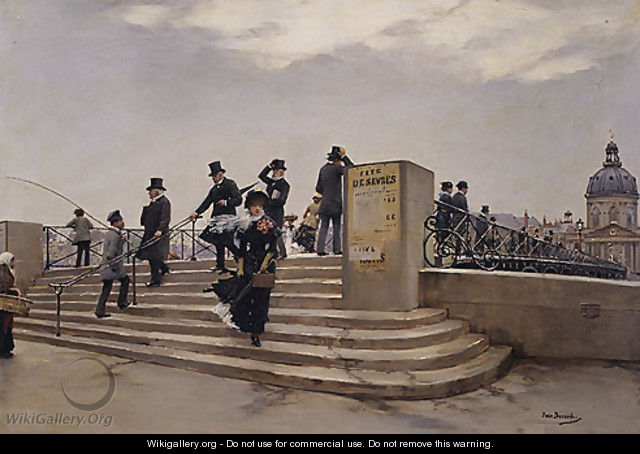 A Windy Day on the Pont des Arts - Jean Beauduin