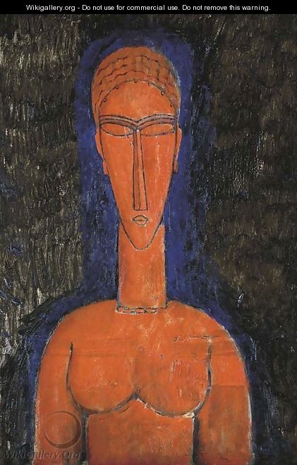 Le buste rouge (Cariatide) - Amedeo Modigliani