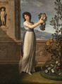 Portrait of a lady, full-length, holding a garland of flowers - Andrea, the Elder Appiani