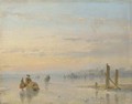 Figures with a sledge on the ice - Andreas Schelfhout