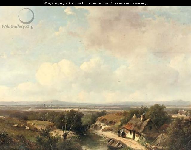 A panoramic landscape in summer 2 - Andreas Schelfhout