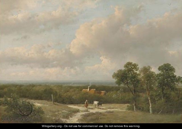 A panoramic landscape in summer - Andreas Schelfhout