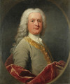 Portrait of a Gentleman believed to be a member of the Foley family, half-length, in a grey coat with gold brocade and a red velvet cloak - Andrea Soldi