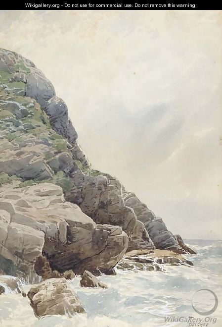 Surf and Cliffs, Conanicut, Rhode Island - Alfred Thompson Bricher