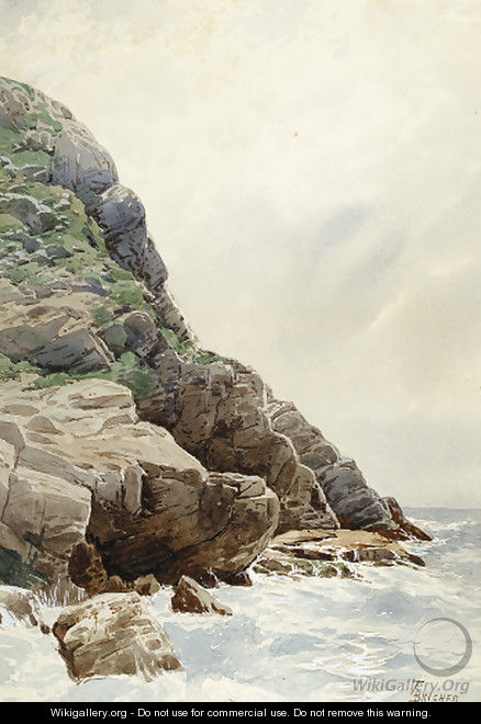 Surf and Cliffs, Conanicut, R.I. - Alfred Thompson Bricher