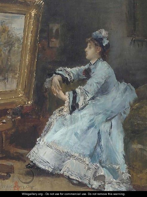 Une dame admirant un tableau - Alfred Stevens