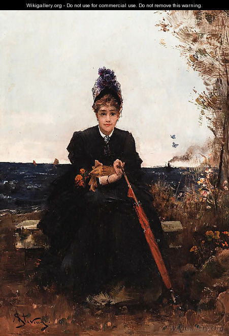 Afternoon by the sea - Alfred Stevens