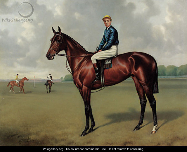 St. Amant with jockey up, on a racecourse - Alfred Wheeler