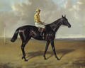 Cheers with jockey up, on a racecourse - Alfred Wheeler