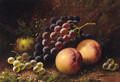 Grapes, Peaches and an Apple on a mossy Bank - Alphonse Vimont