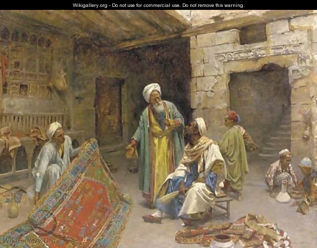 At the bazar the carpet seller - Alphons Leopold Mielich
