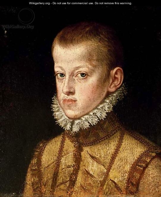 Portrait of Archduke Ernst of Austria, as a boy, bust-length - Alonso Sanchez Coello