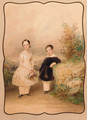 Two children in a summer landscape - Alois Von Anreiter