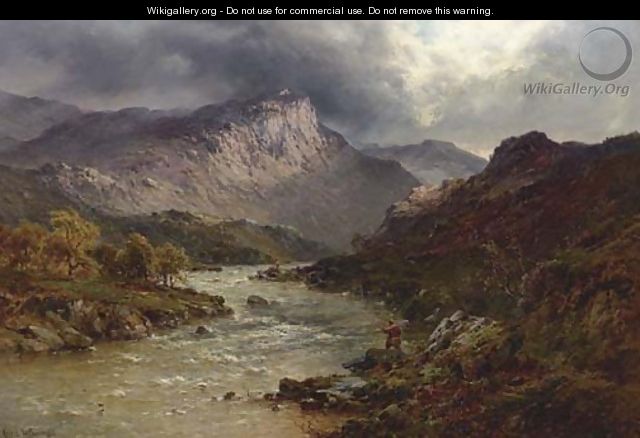 A Salmon-Trout Stream, Cader Idris, North Wales - Alfred de Breanski
