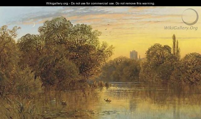The Thames at sunset - Alfred Glendening