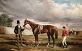 Sir Joseph Hawley's Teddington held by his Trainer Alec Taylor with the Jockey Job Marson at Epsom - Alfred F. De Prades