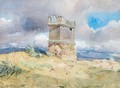 A ruinous tomb in an extensive landscape - Alfred Downing Fripp