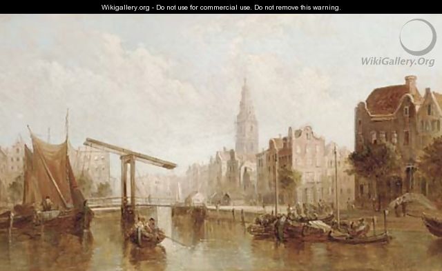 A view of the Zuiderkerk from the Groenburgwal canal, Amsterdam - Alfred Pollentine