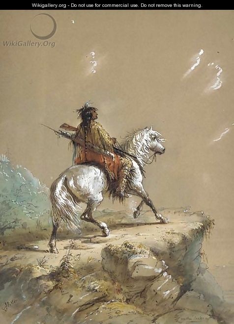 Crow Indian on the Lookout - Alfred Jacob Miller