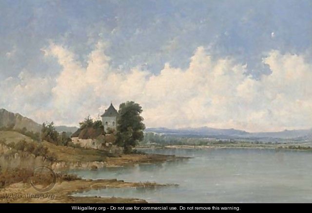 A tower beside a river - Alfred Vickers