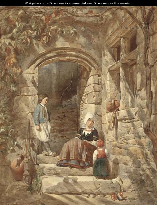 On the sunlit stairs - Alfred Provis