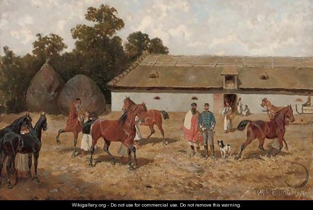 Training the horses - Alexander Ritter Von Bensa