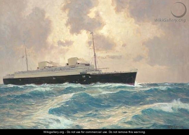 The German liner Bremen outward bound for New York - Athanasius Kircher