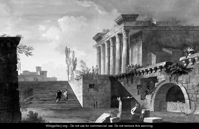 A capriccio of Roman ruins - Alexandre-Jean Dubois Drahonet
