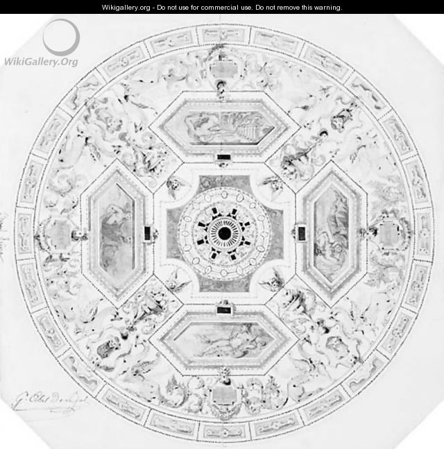 Design for the decoration of a cupola in a theatre - Alexandre-Denis Abel de Pujol