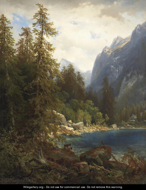 Paysage de montagne avec lac, 1854 - Alexandre Calame