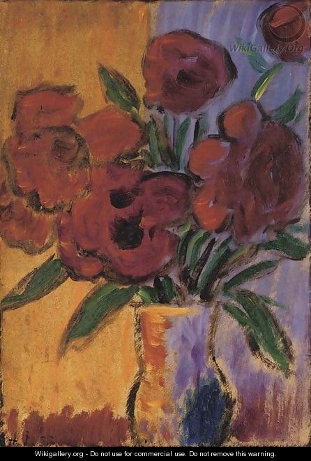 Grosses Stilleben (Rote Blumen in Vase) - Alexei Jawlensky