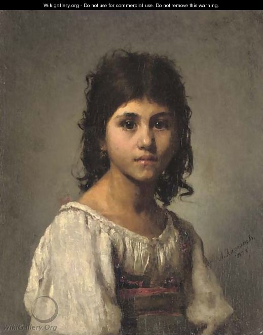 A young girl - Alexei Alexeivich Harlamoff