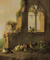 Poultry by a ruin 2 - Albertus Verhoesen